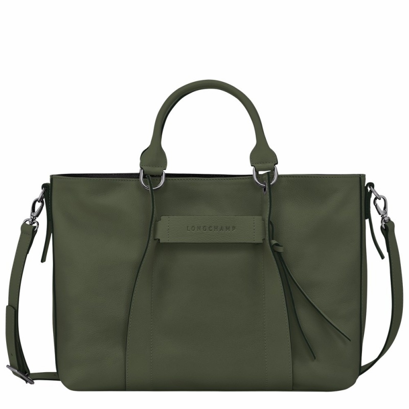 Army Green Longchamp Longchamp 3D L Women's Handbags
